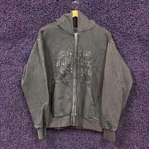 Keshi Night Lyric Requiem Album Oversized Zip-Up Hoodie M